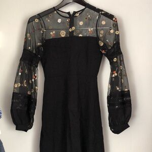 Elegant Black Floral Dress,
Size 2 women’s, French Connection